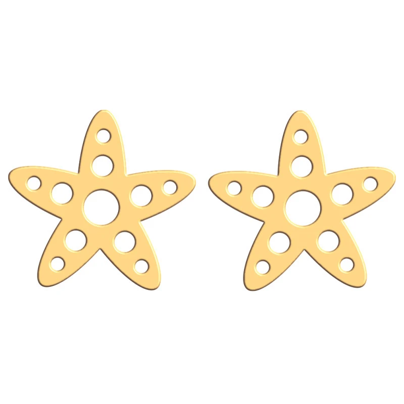گوشواره طلا 18 عیار زنانه فرشته مدل ستاره دریایی WEL-000135