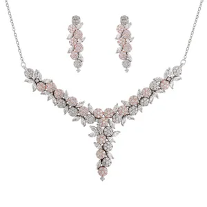 نیم ست نقره زنانه مدل گل کد M3144