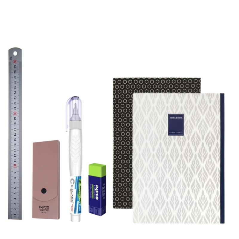 دفتر مشق ۶۰ برگ پرونت پاپکو مدل ۹۱۴۶ به همراه خط کش و جامدادی بسته ۶ عددی