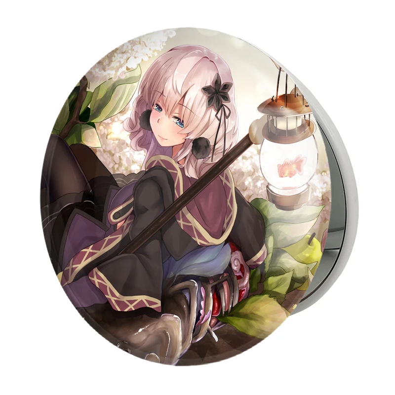 آینه جیبی خندالو طرح دختر انیمه ای مدل تاشو کد 18085 