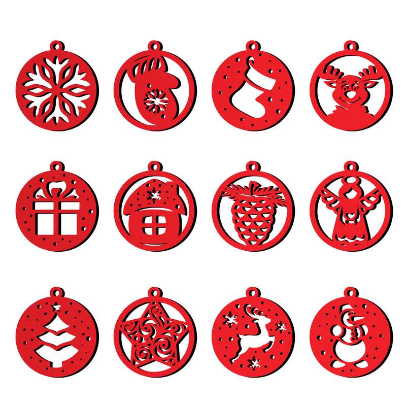 آویز تزیینی باروچین مدل کریسمس کد a-4 مجموعه 12 عددی آویز تزیینی باروچین مدل کریسمس کد a-4 مجموعه 12 عددی