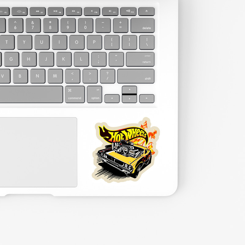استیکر لپ تاپ بووم طرح ماشین مدل Hot Wheels کد JC11