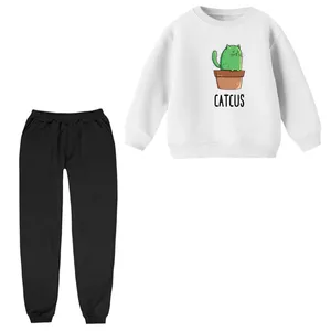 ست سویشرت و شلوار بچگانه مدل کاکتوس گربه ای