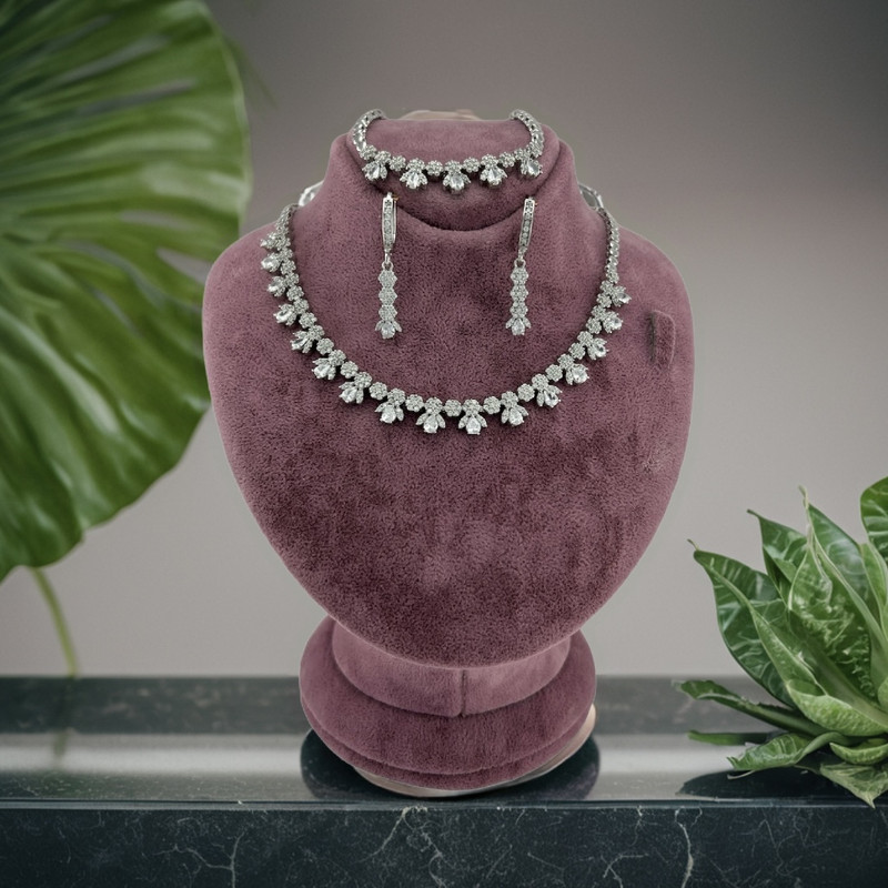 نیم ست نقره زنانه مدل زنجیری