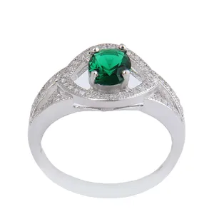 انگشتر نقره زنانه بازرگانی میلادی مدل اونیکس تراش جواهری رکاب رادیوم کد AWR_1119