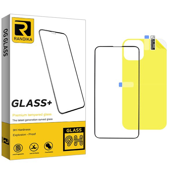 محافظ صفحه نمایش شیشه ای راندیکا مدل RK مناسب برای گوشی موبایل اپل iPhone 13 pro  به همراه محافظ پشت گوشی