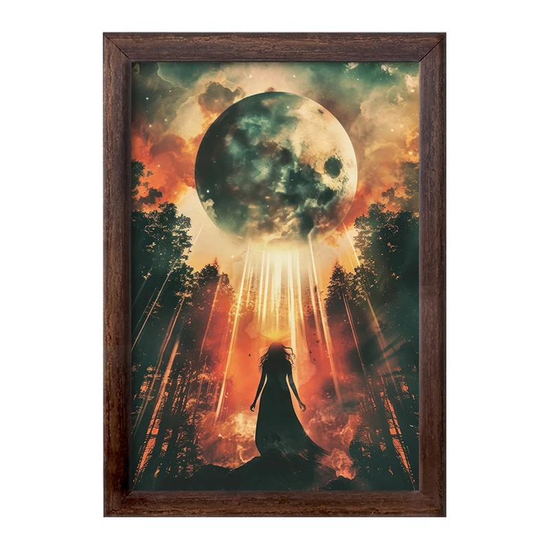 تابلو خندالو طرح دختر و کهکشان کد F3058