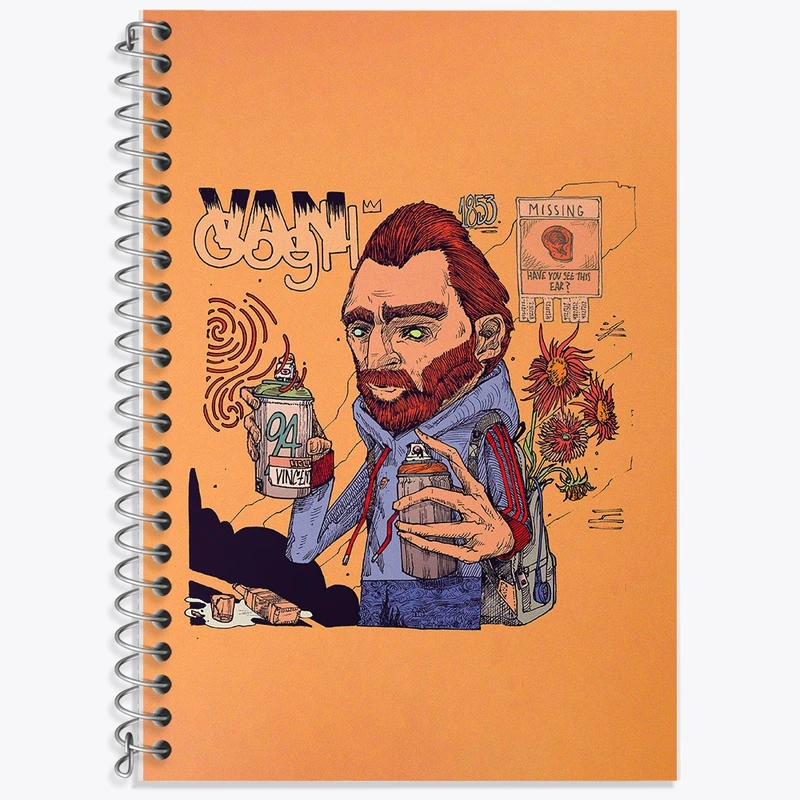 دفتر لغت 50 برگ خندالو طرح ونسان ونگوگ کد F121