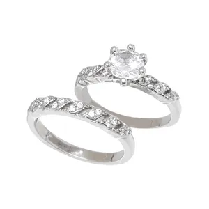 انگشتر نقره زنانه کد sj153  مجموعه دو عددی