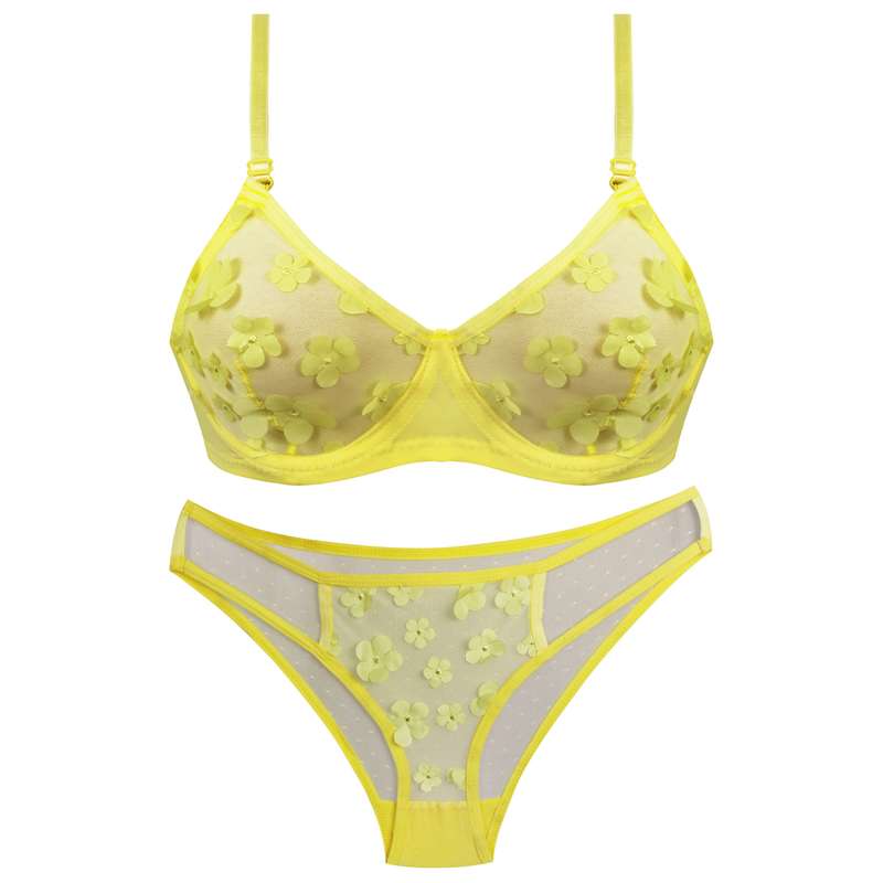 ست شورت و سوتین زنانه کارنا رز مدل 3370 رنگ لیمویی