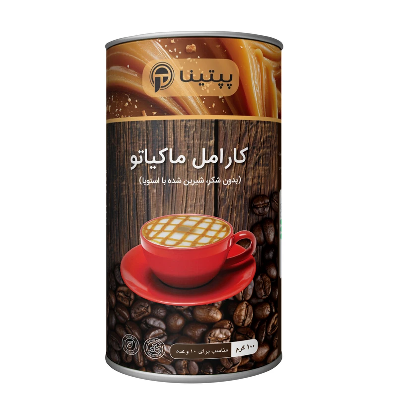 کارامل ماکیاتو بدون شکر و شیرین شده با استویا پپتینا - 100 گرم