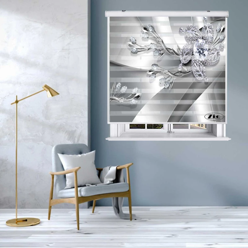 پرده زبرا زیو کد 3D1496 سایز 150X150 سانتی متر