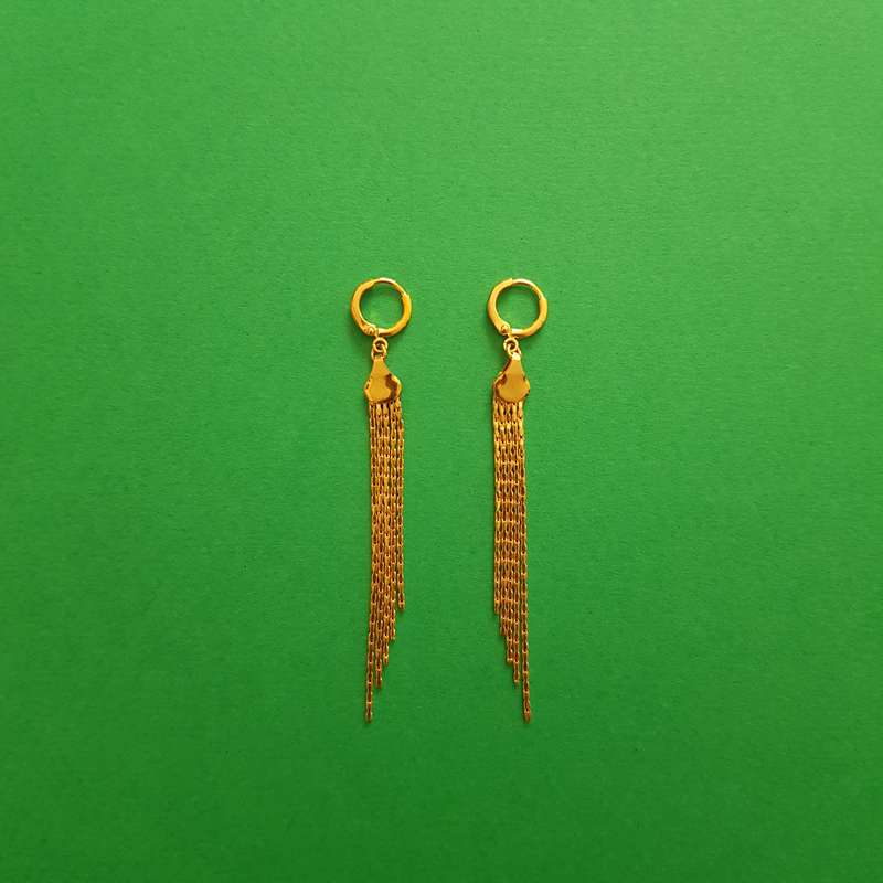 گوشواره دخترانه مدل رشته ای تخت