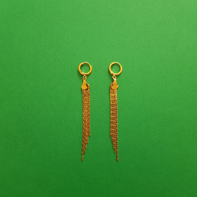 گوشواره دخترانه مدل رشته ای تخت