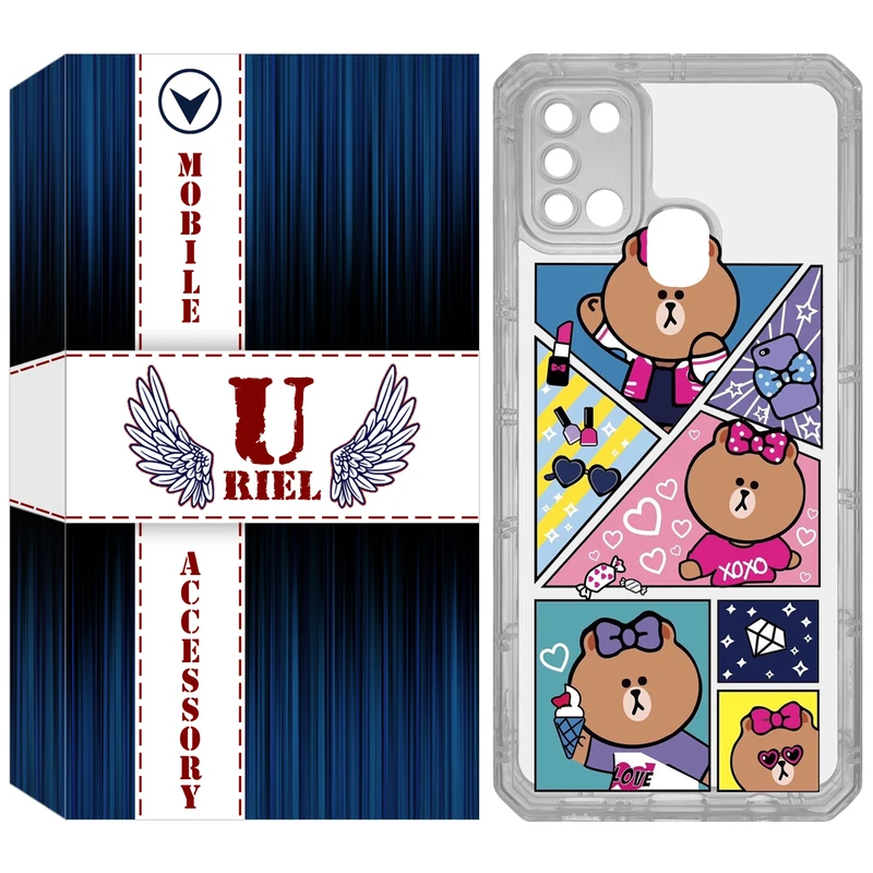 کاور یوریل مدل Clear کد 13 طرح Brown مناسب برای گوشی موبایل سامسونگ Galaxy A21S