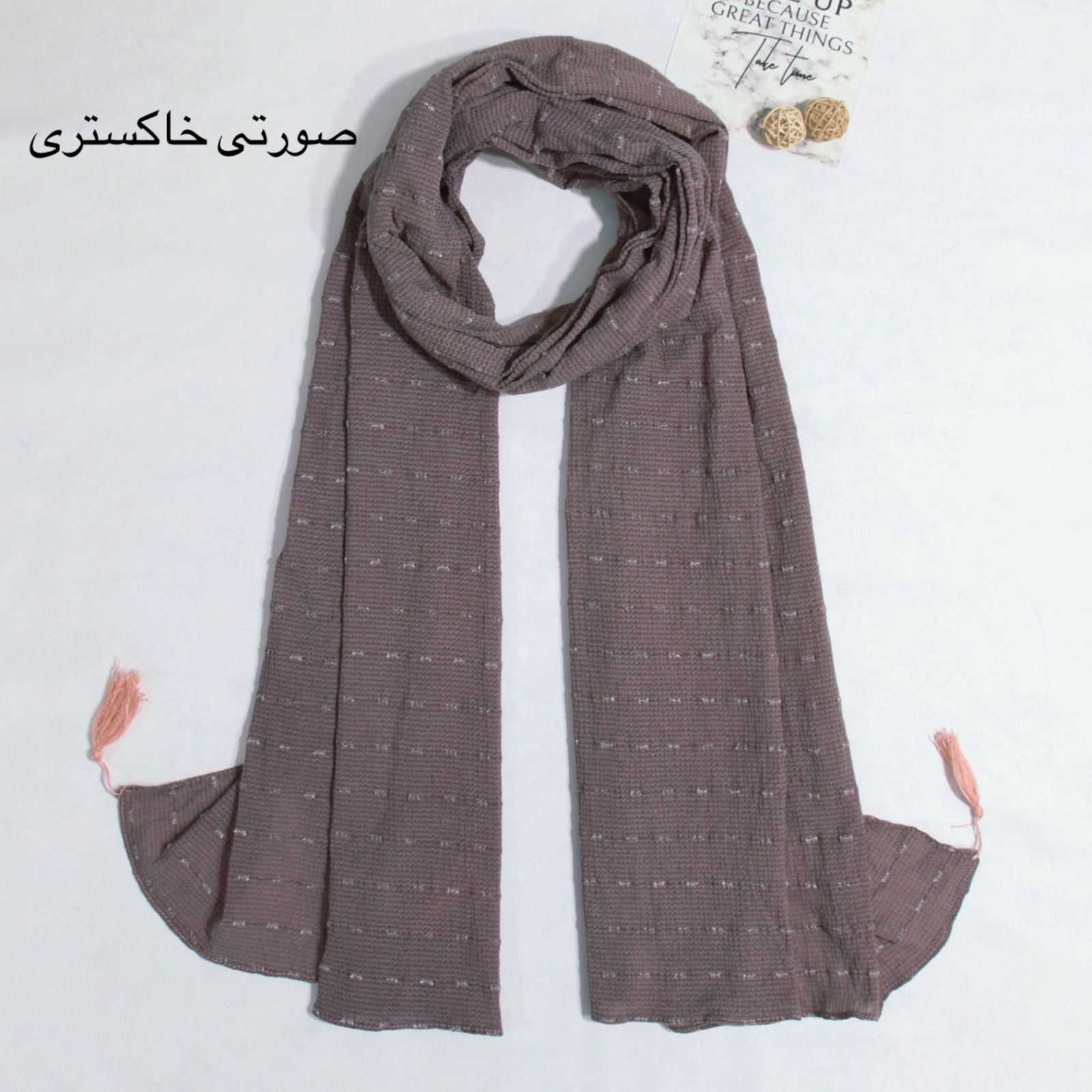 شال زنانه مدل نخی ساده پاییزه طرح کوک دوزی کد ana-9200 -  - 13