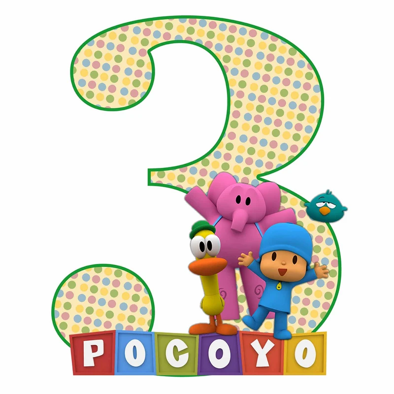 استند رومیزی مدل  تولد عدد 3 طرح پوکویو کد 663