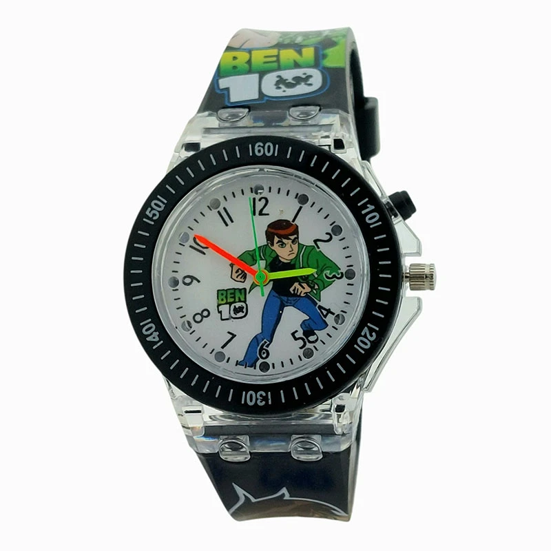 ساعت  مچی عقربه‌ای کوارتز پسرانه مدل موزیکال چراغ دار کد BEN10-3