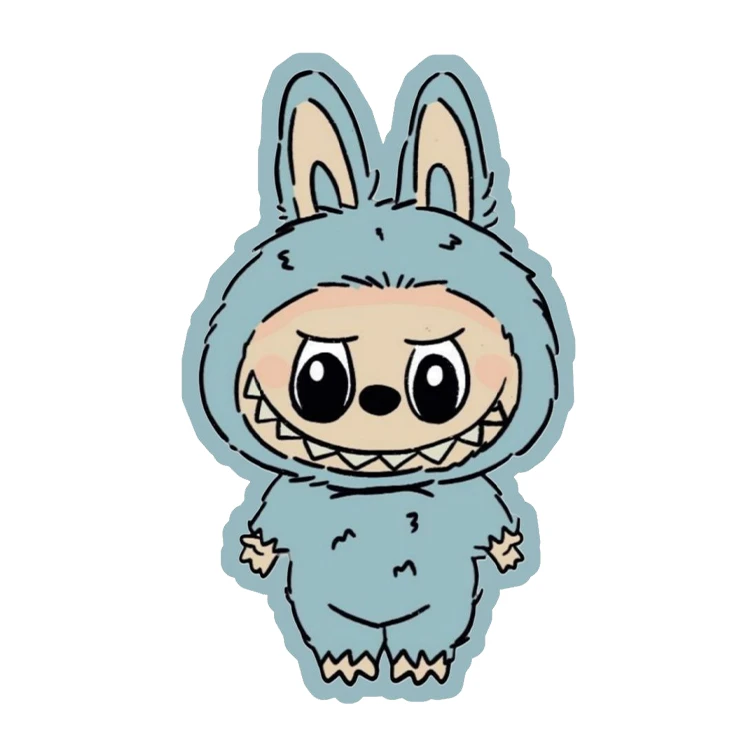 استیکر پارچه و لباس پاد آفرین مدل عروسک لبوبو Labubu کد S1223