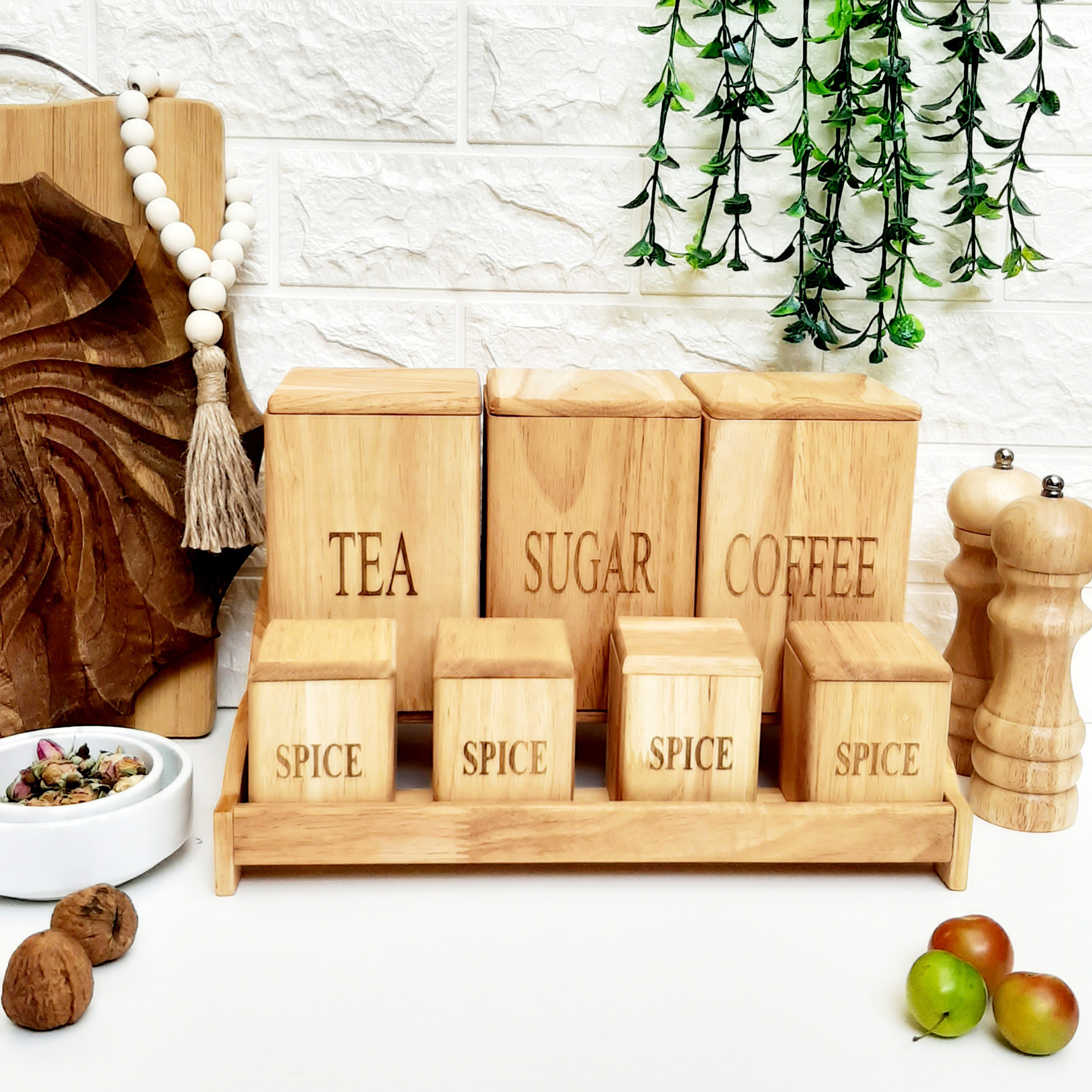 ست پاسماوری 8 پارچه مدل تمام چوب کد WPS01