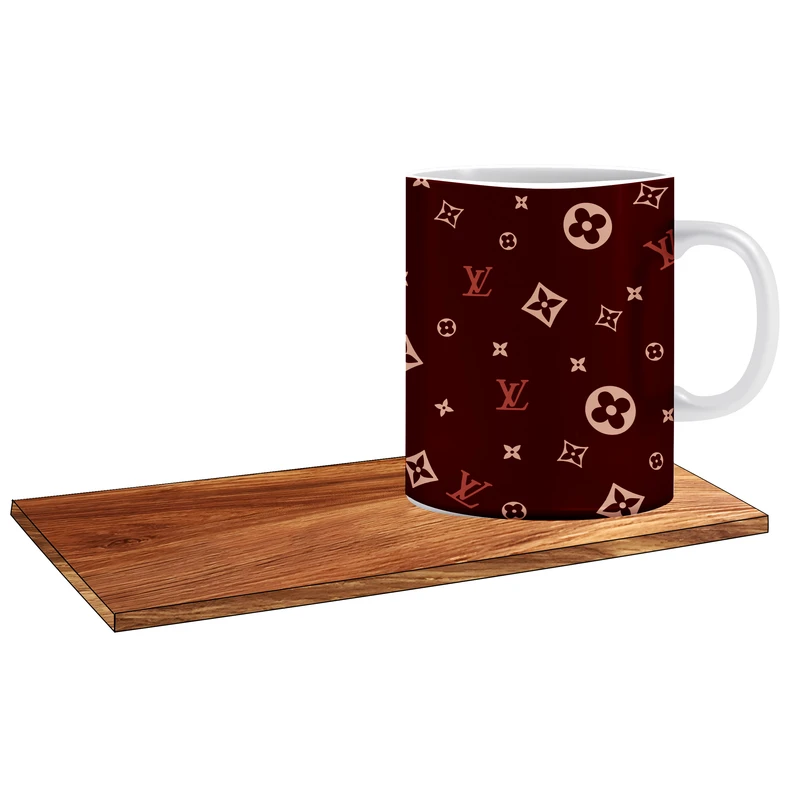 ماگ ال ایکس پی طرح LV RED کد 230 به همراه زیر لیوانی
