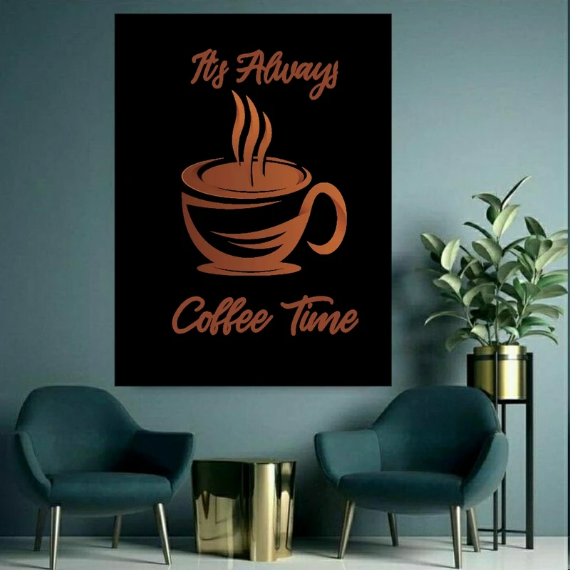 استیکر دیواری طرح فنجان قهوه کد SD7165