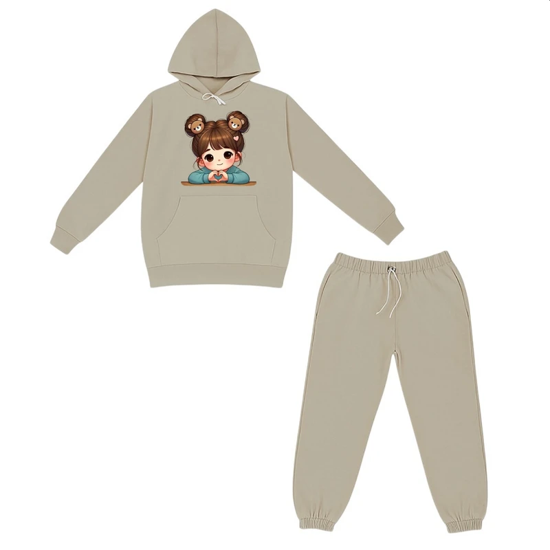 ست هودی و شلوار راحتی بچگانه مدل دخترک کد p2 