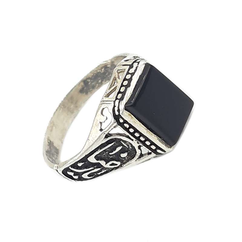 انگشتر نقره مردانه مدل عقیق کد 20523