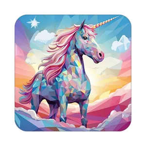 زیر لیوانی کاکتی طرح اسب تک شاخ و یونیکورن مدل mp32744