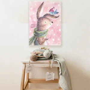 تابلو شاسی کودک و نوزاد مدل نقاشی خرگوش کد 28