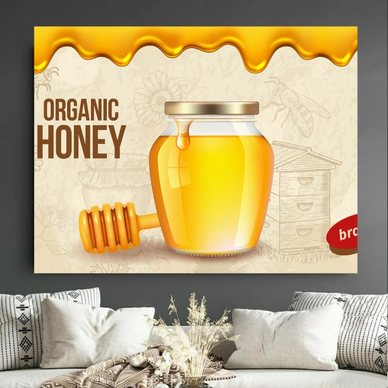 تابلو بوم طرح مخمل عسل مدل اورگانیک کد GR1527