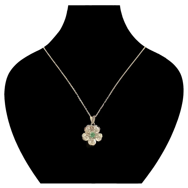 گردنبند طلا 18 عیار زنانه با زنجیر دیپلمات دوست خوب مدل E790-emerald