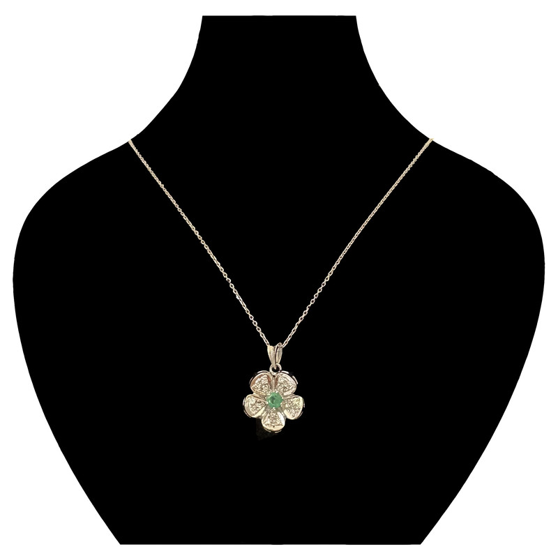 گردنبند طلا 18 عیار زنانه با زنجیر دیپلمات دوست خوب مدل E790-emerald