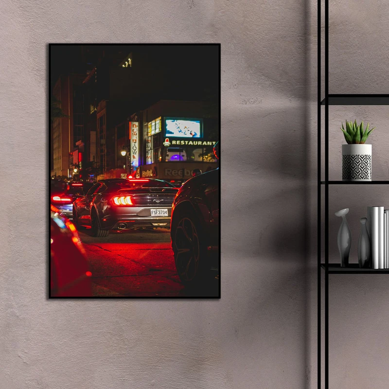 تابلو نوری بکلیت طرح ماشین مدرن مدل B-D2251 فریم مشکی