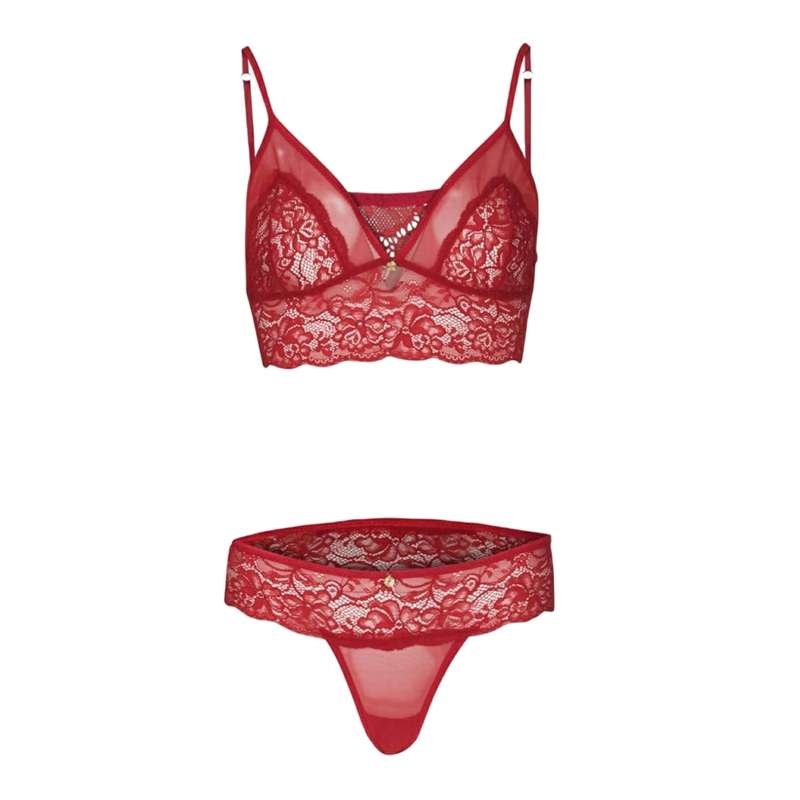ست شورت و سوتین زنانه ینینچی مدل M02022 رنگ قرمز