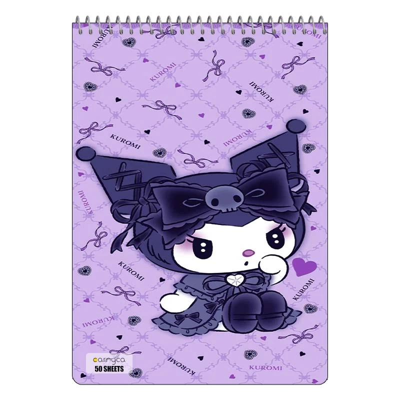 دفتر نقاشی 50 برگ سیمی کارنیکا طرح مای ملودی و کورومی My Melody & Kuromi کد 15619