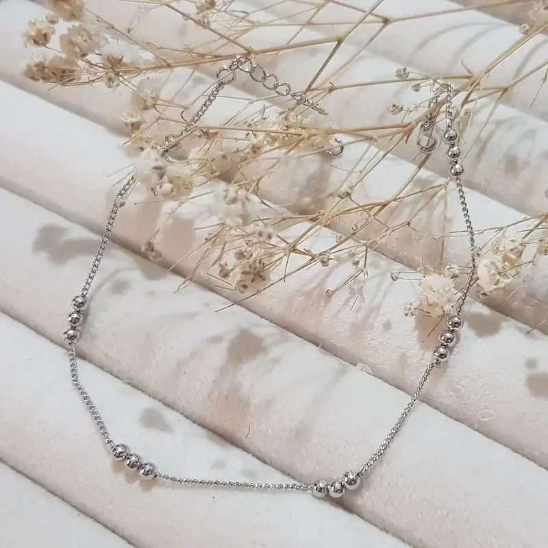 پابند زنانه وای اس ایکس مدل سه گوی سیلور 3453