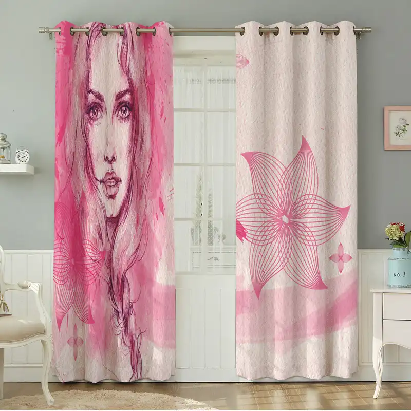 پرده نیروانا طرح چهره مدل مخمل کد 4693 سایز 140×280 سانتی متر