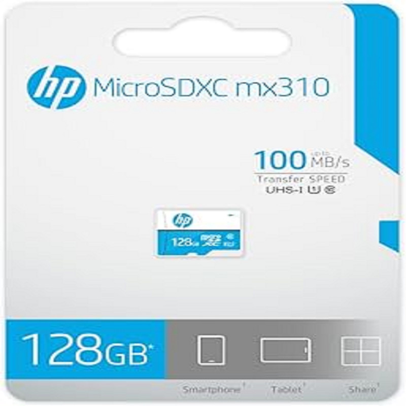 کارت حافظه MicroSD اچ پی مدل mx310 کلاس 10 استاندارد UHS-I سرعت 100MBps ظرفیت 128 گیگابایت