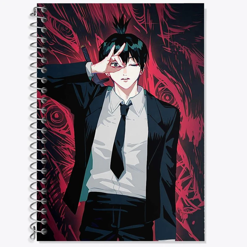 دفتر لغت 50 برگ خندالو مدل هایاکاوا انیمه مرد اره ای Chainsaw Man کد 17992