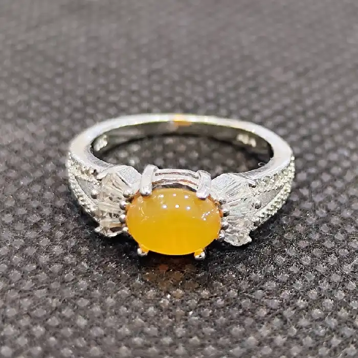 انگشتر نقره زنانه مدل سنگ عقیق شرف شمس کد 22