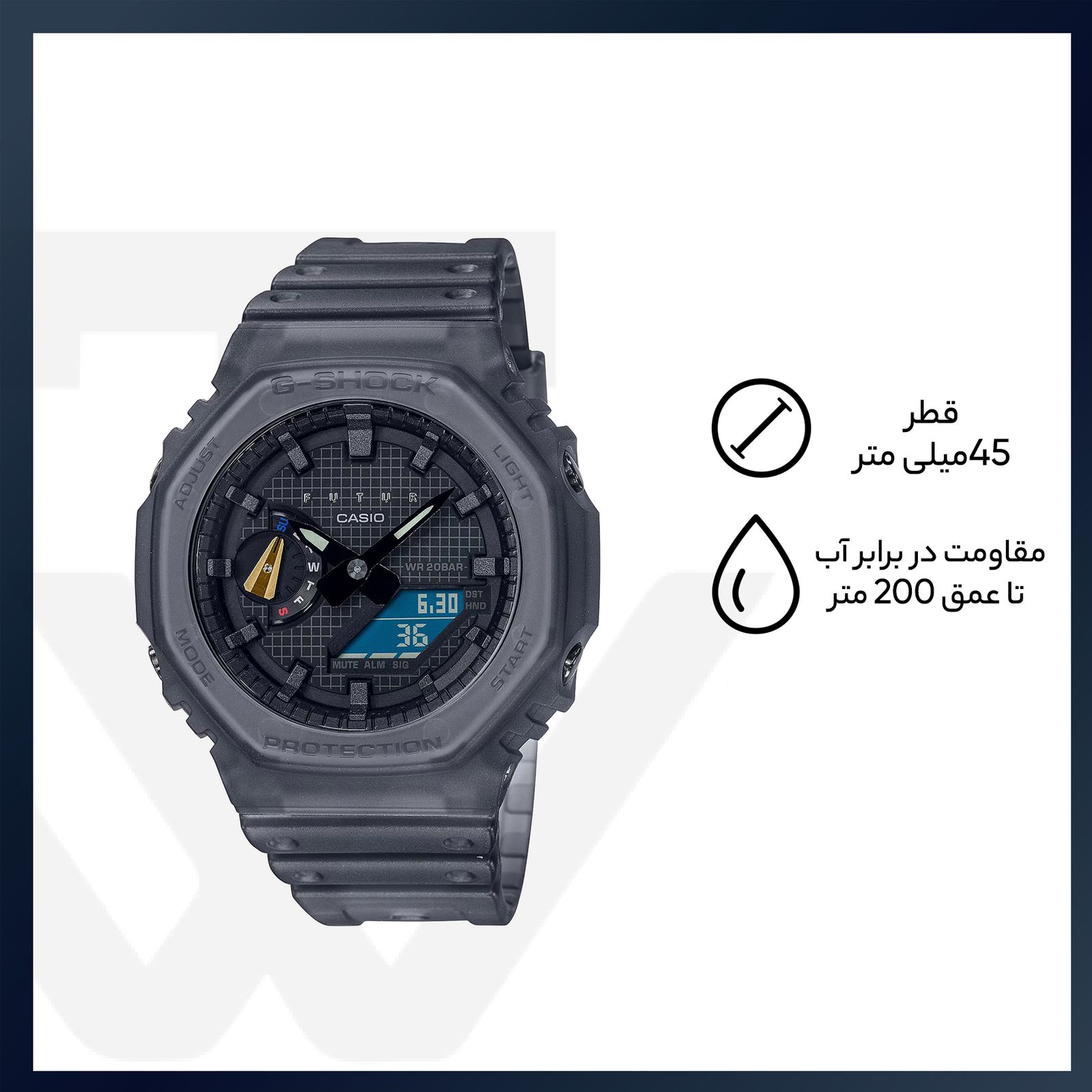 ساعت مچی عقربه‌ای مردانه کاسیو مدل GA-2100FT-8ADR -  - 12