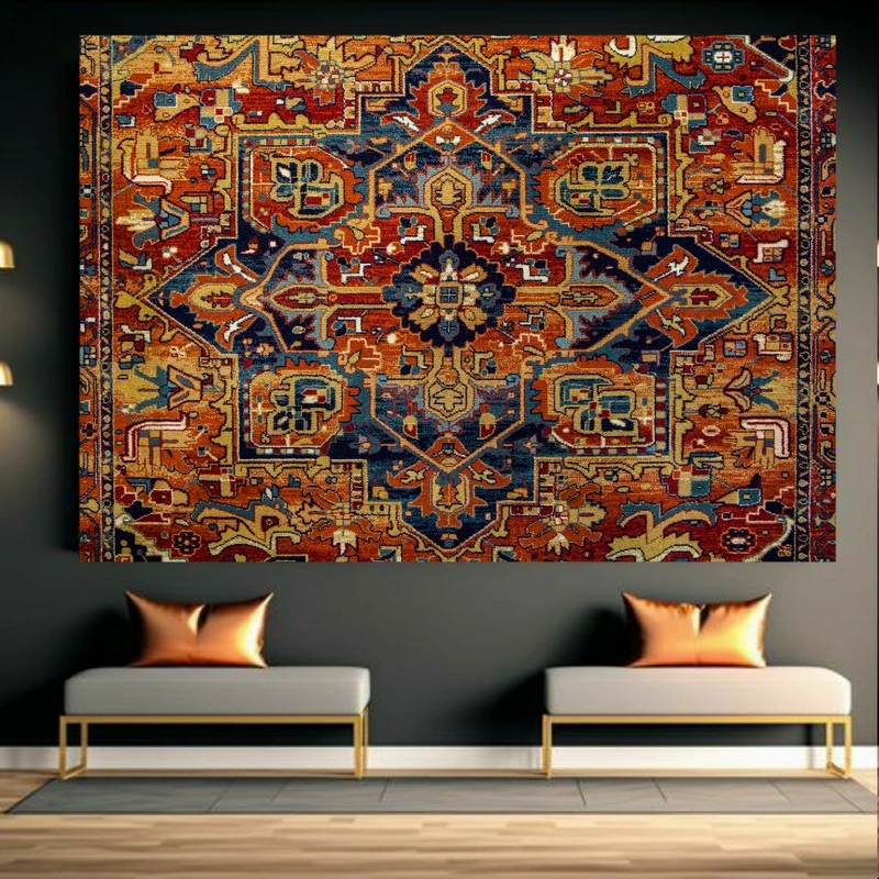 تابلو بوم طرح مخمل فرش مدل ایرانی کد GR1893