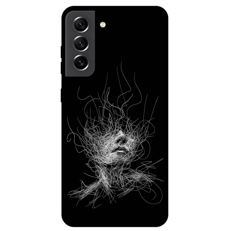 کاور مگافون طرح اسکچ صورت مدل 7423 مناسب برای گوشی موبایل سامسونگ Galaxy S21 FE 5G         