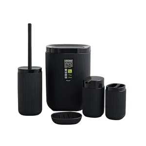 ست سرویس بهداشتی 5 تکه کنتراست مدل راه راه