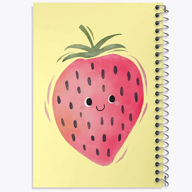 دفتر ژورنال نویسی 50 برگ خندالو مدل نقطه ای طرح توت فرنگی کد 28411