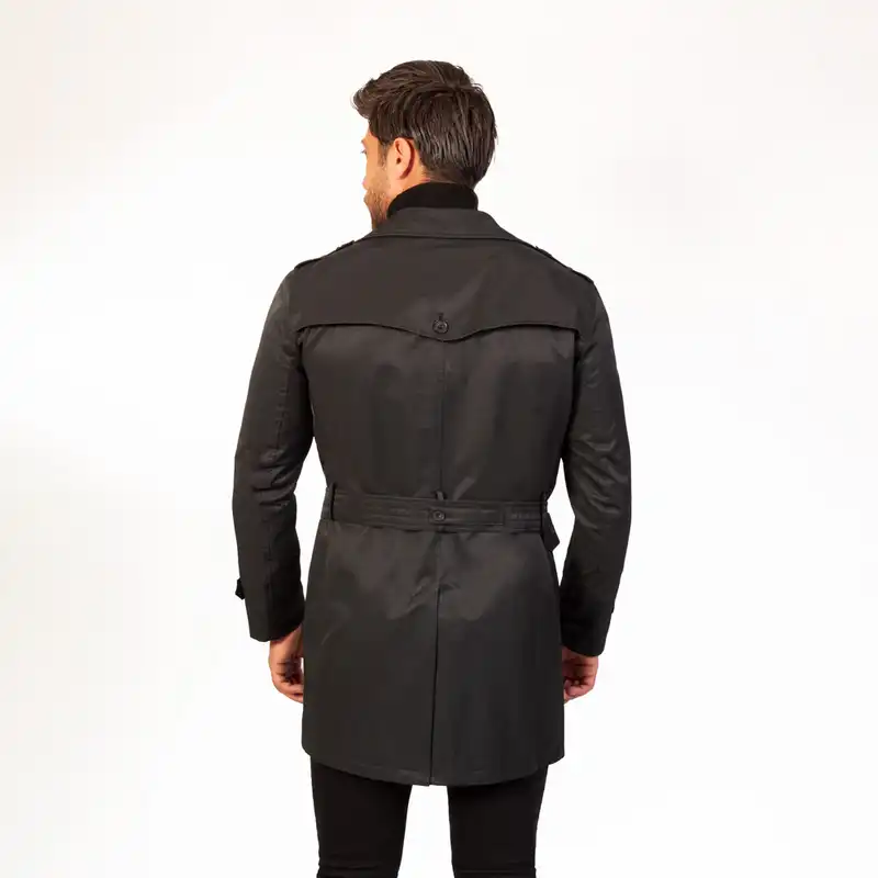 بارانی مردانه برانگو مدل کتان رنگ مشکی