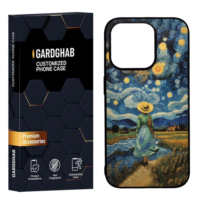 کاور گارد قاب مدل دورژله ای پشت گلس هنری مناسب برای گوشی موبایل اپل iPhone15 pro