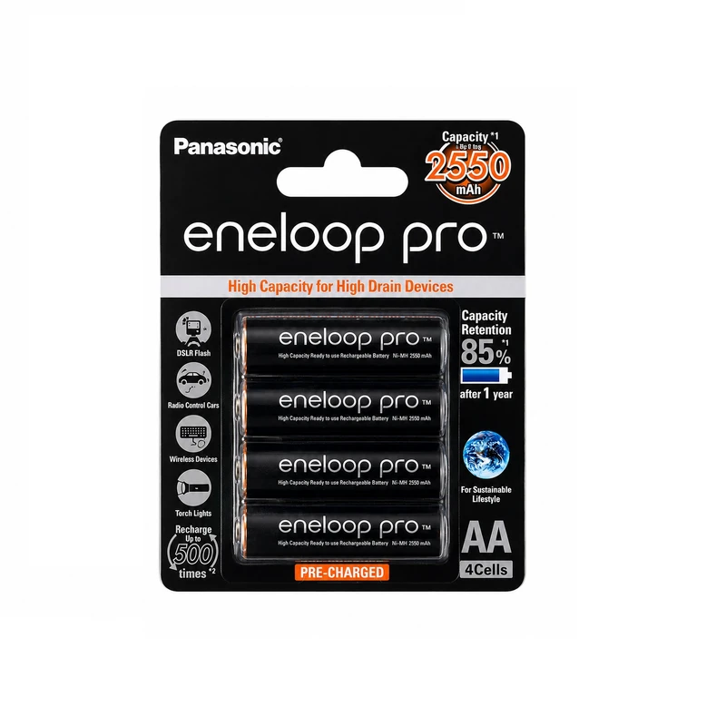 باتری قلمی پاناسونیک مدل eneloop pro AA 2550mAh بسته 4 عددی