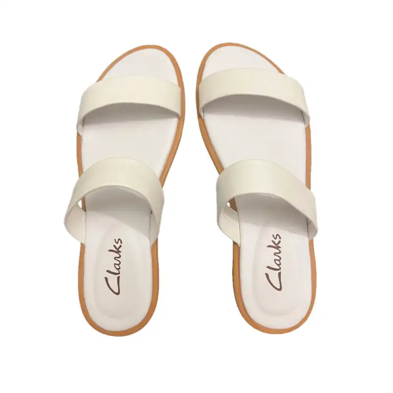 صندل زنانه مدل چرمی رنگ سفید